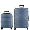 JUMP ESCO-Blue-Set of 2-Large & Cabin-76, 55cm Expandable Hardsided 8 Wheel Luggage with TSA Lock