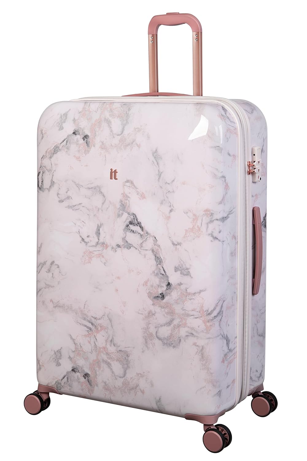it luggage Sheen -Marmo Rose-Marble Effect-Large-28 inches Polycarbonate Hardsided Suitcase Travel Bag 8 Wheel Trolley Bag with TSA Lock-80 cm