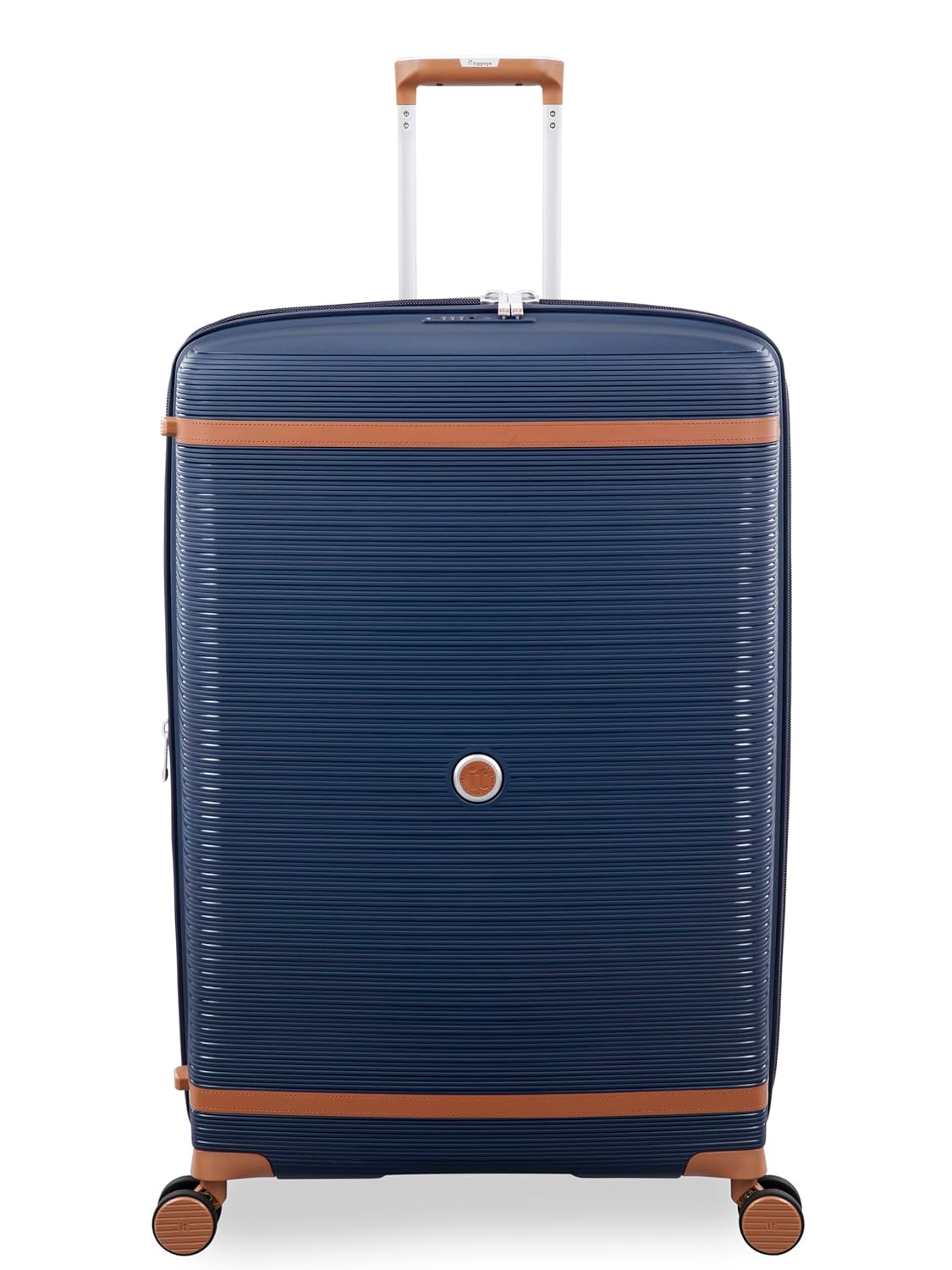 it luggage Illustrious Dark Blue-Large-28 inches Expandable Check-in Luggage Hard Case Beautiful Interior 8 Wheel Trolley Bag