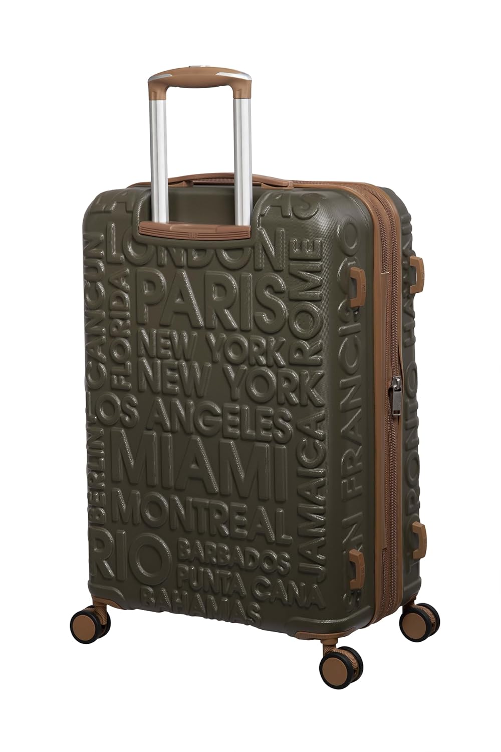 it luggage-Destinations-Dark Olive-Large-28 inches-Expandable Hardsided Suitcase Travel Bag 8 Wheel Trolley Bag with TSA Lock & Wet Pouch Inside