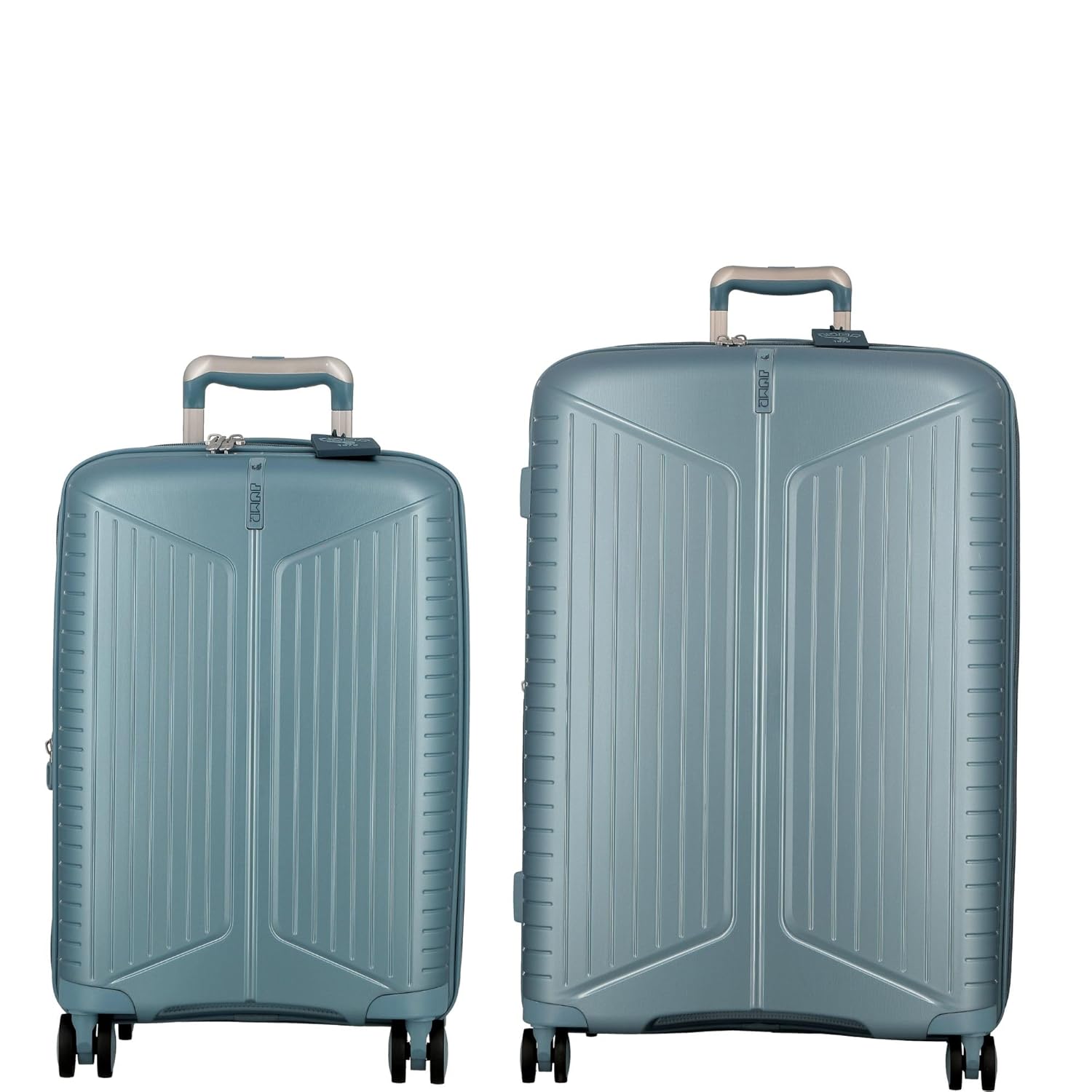 JUMP EVAE EV24 Light Blue- Set of 2-Medium & Cabin-66,55cm Expandable Hardsided 8 Wheel Luggage with TSA Lock, Shoe Pouch, Wet Pouch, Laundry Bag and Silicone Name tag