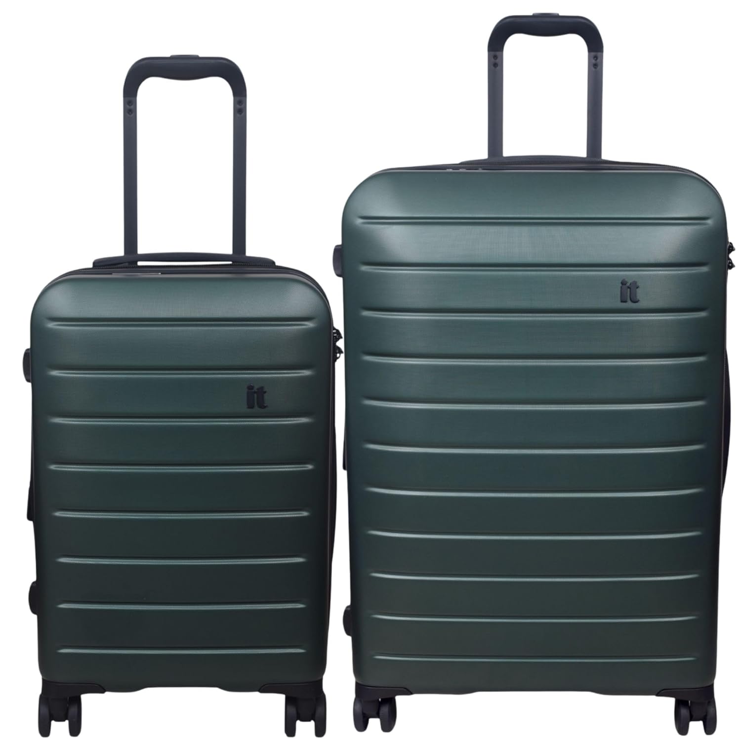 it luggage Legion Forest Green- Set of 2- Large & Cabin -80, 54 cms Expandable Hardsided 8 Wheel Trolley Luggage with TSA Lock