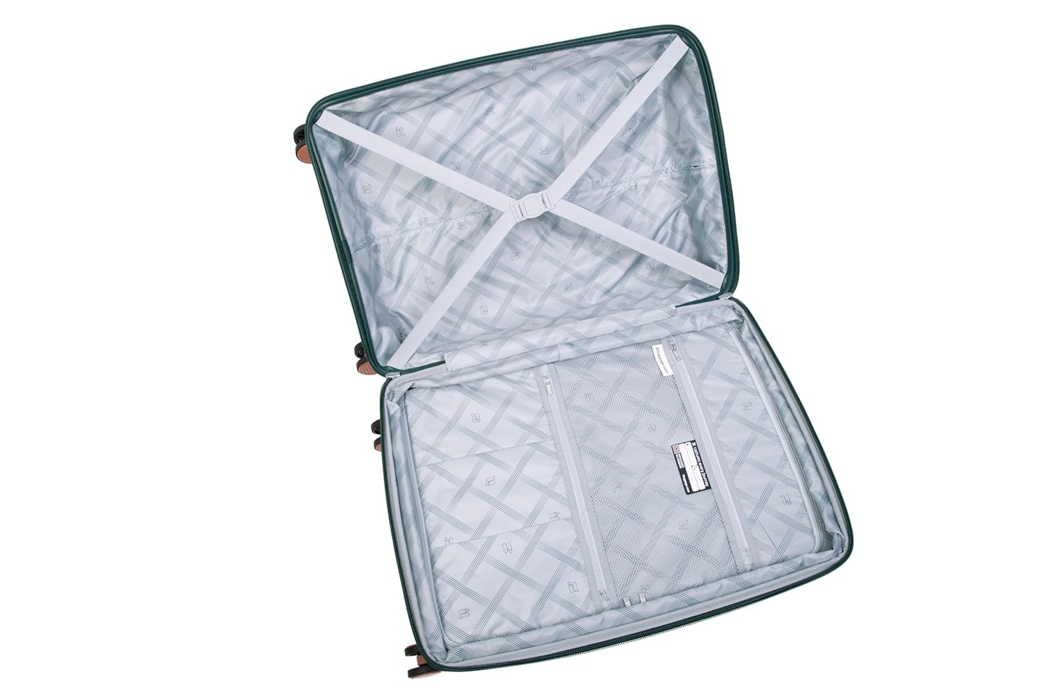 it luggage-Illustrious-Dark Green-24 inches-Medium-Expandable Hard Case Beautiful Interior Check-in Luggage 8 Wheel Trolley Bag
