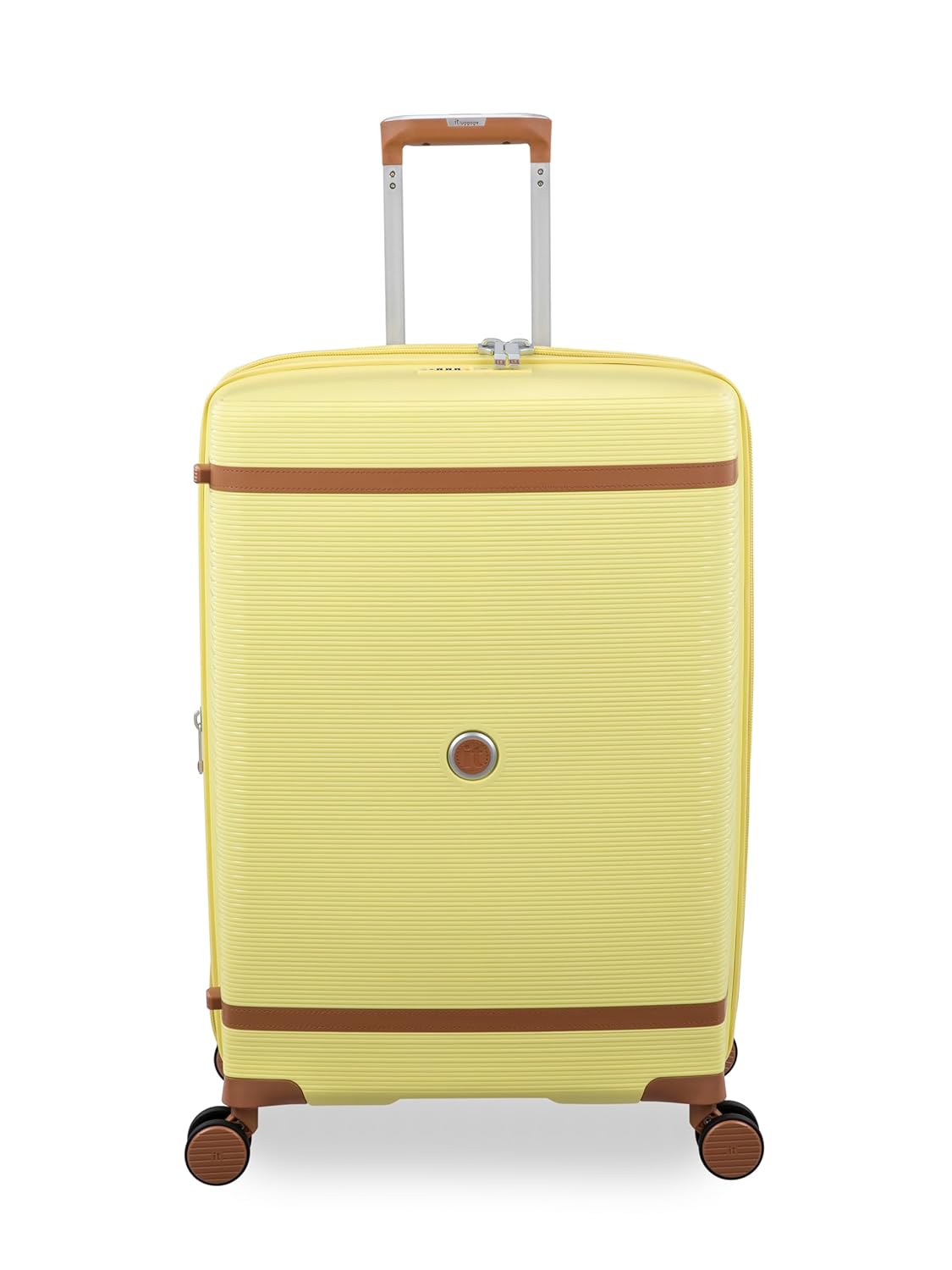it luggage-Illustrious-Soft Yellow-24 inches-Medium-Expandable Hard Case Beautiful Interior Check-in Luggage 8 Wheel Trolley Bag