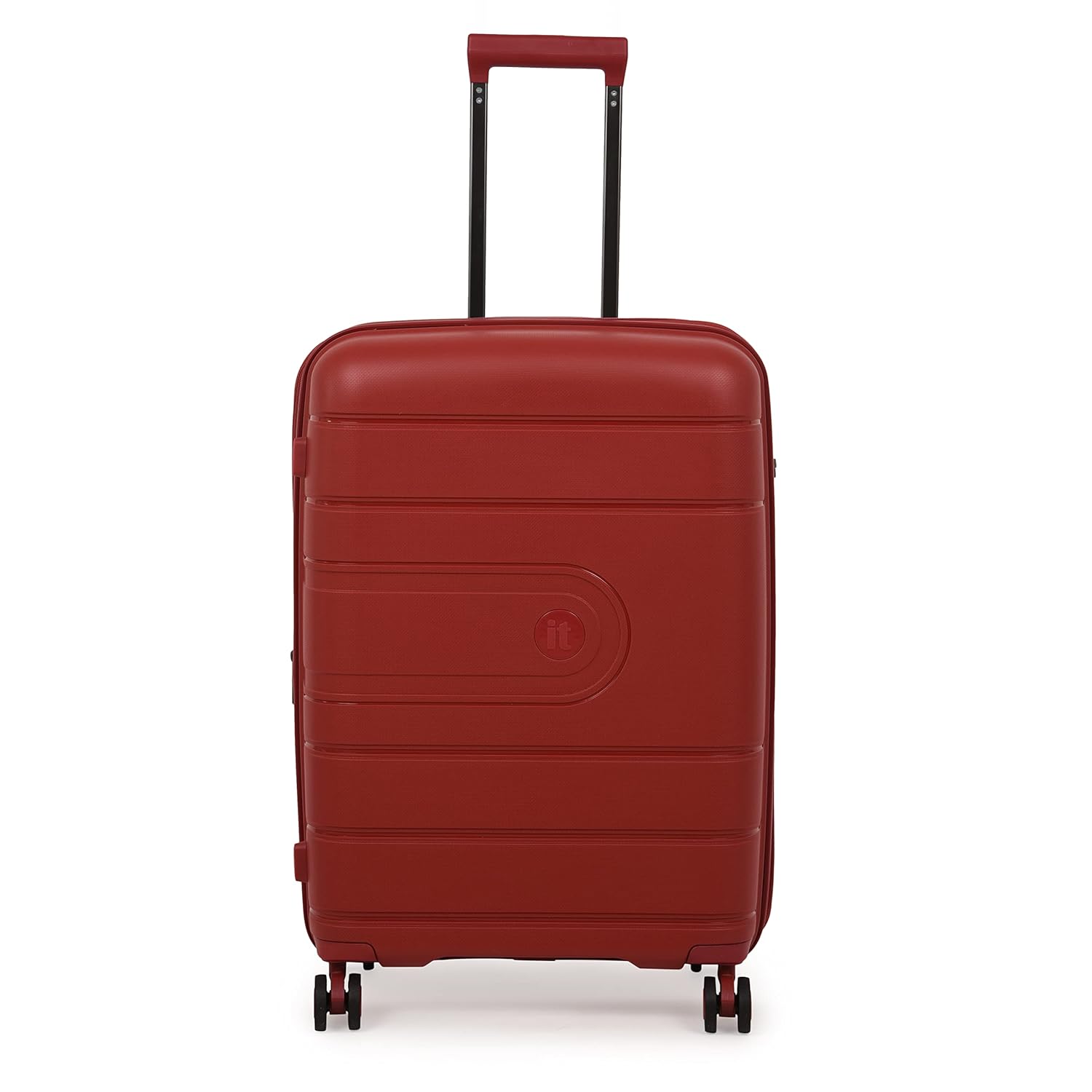 it luggage EcoTough German Red Medium-24 inches Expandable Eco-Friendly Polypropylene Hardsided with TSA Lock & Wet Pouch Inside 8 Wheel Trolley Bag