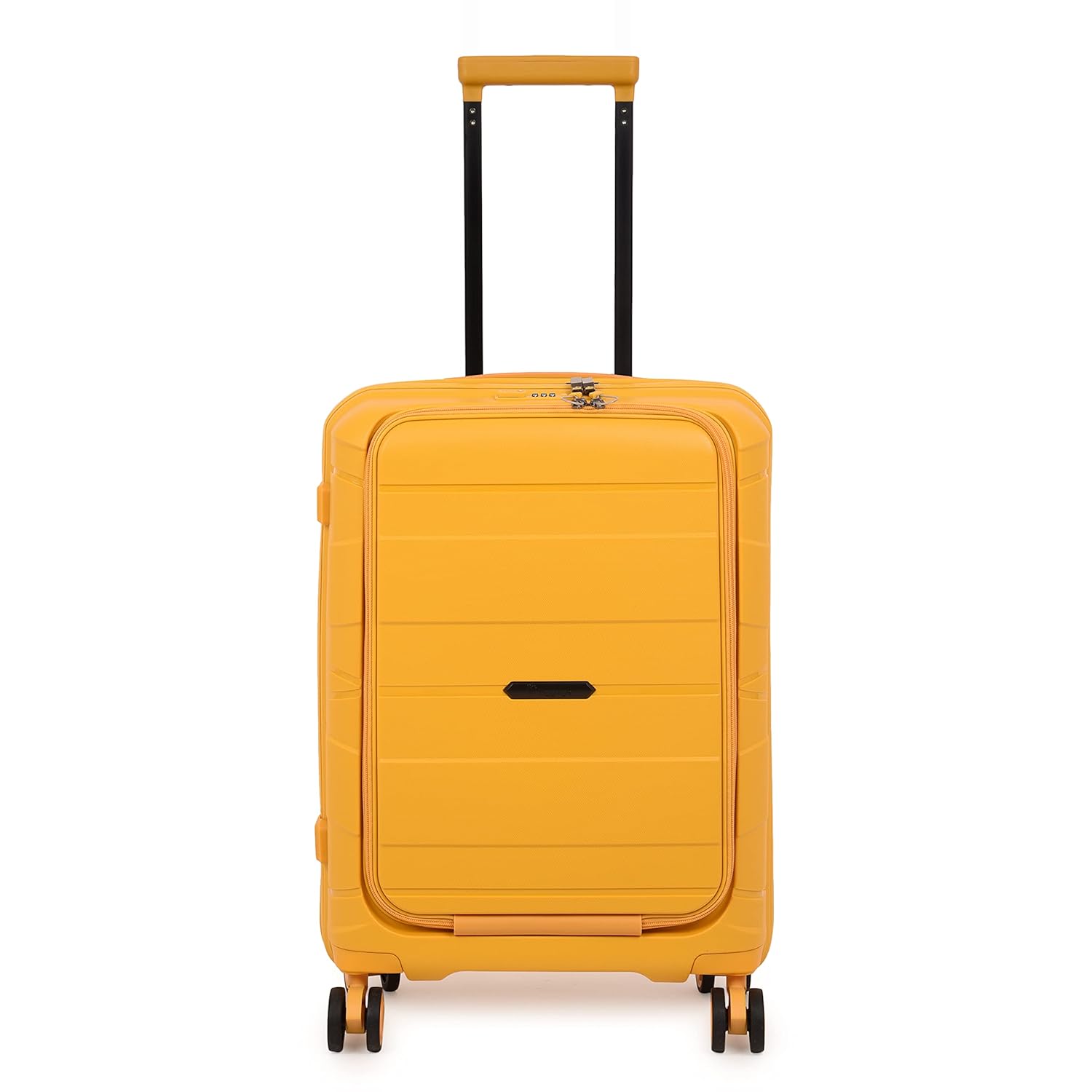 Momentous Mango Yellow PP Hardsided Fashion Luggage Cabin Trolley with Padded Laptop Section with TSA Lock & Wet Pouch Inside 8 Wheel Trolley Bag