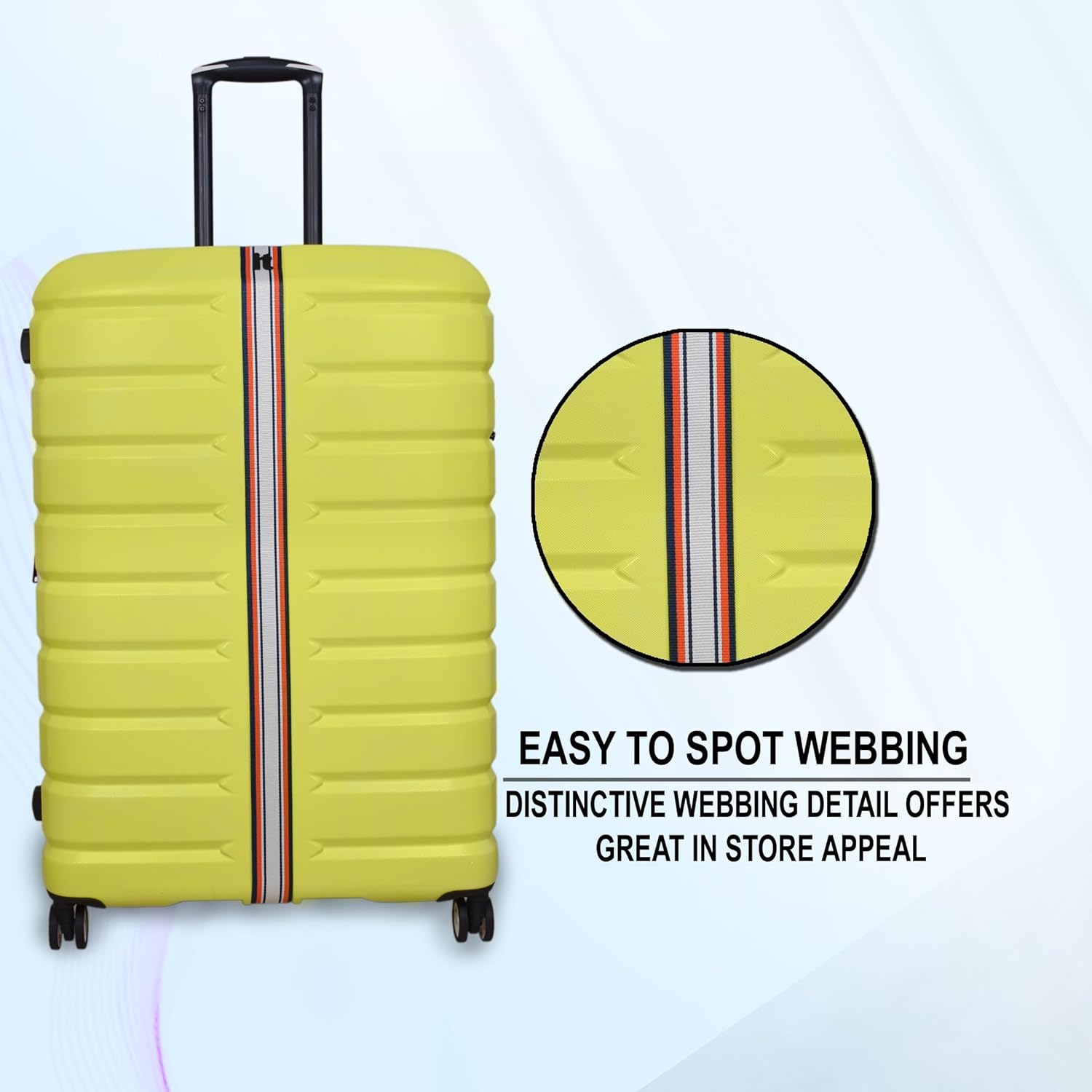 it luggage Intertide Lime Green Set of 3-Large,Medium,Cabin-28,24 & 20 inches Expandable Polycarbonate Hard Case Carry on & Check-in Luggage TSA Lock 8 Wheel Trolley Bag Water Proof Interior Pocket