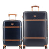 Cassis Riviera-Navy Blue-Set of 2-Large, Cabin-77, 55cm Eco Responsible Expandable Hardsided 8 Wheel Luggage with TSA Lock, Anti-Theft Zipper, Name Tag and Luxury Bag Cover