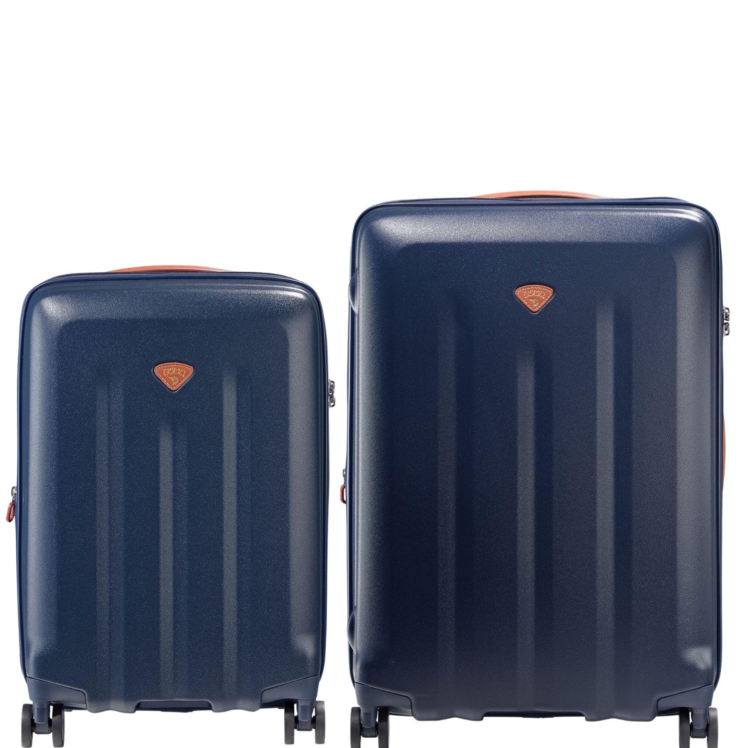JUMP Uppsala Rigid-Navy Blue-Set of 2-Medium & Cabin-69,56 cm Expandable Hardsided 8 Wheel Luggage with TSA Lock, Anti-Theft Zipper,Name Tag and Luggage Cover