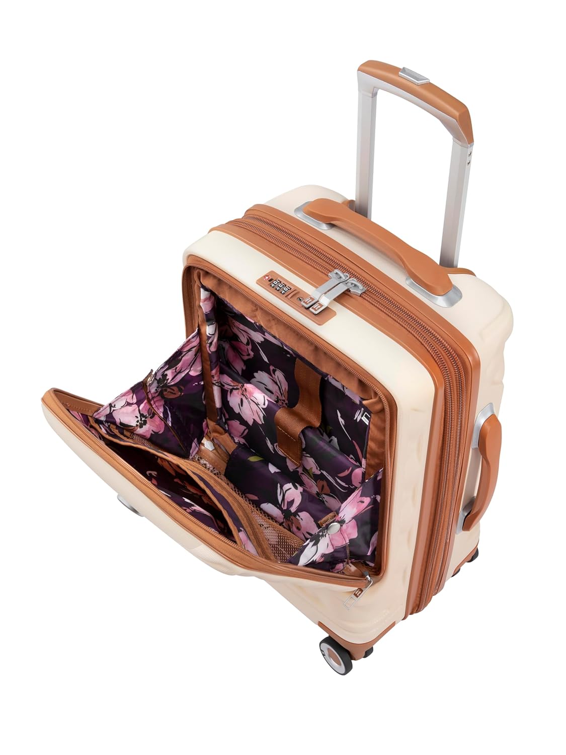 it luggage Indulging Cream-Set of 2-Large & Cabin-28 & 20 inches Expandable Cabin with Padded Laptop Section & Check-in Luggage Hard Case Beautiful Interior 8 Wheel Trolley Bag