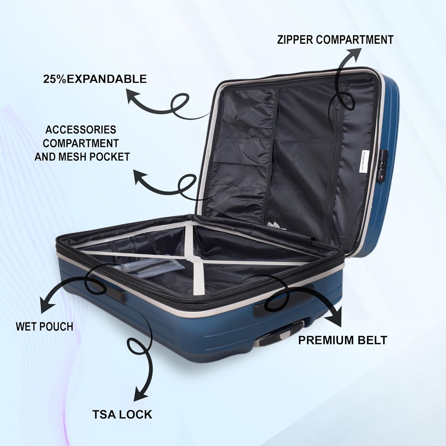 it luggage-Eco-Protect-Teal Blue-Combo-Large & Cabin-28 & 20 inches- Expandable -Carry-on & Check-in Luggage-Eco-Friendly -ABS-Hardsided Luggage with TSA Lock -8 Wheel Trolley Bag