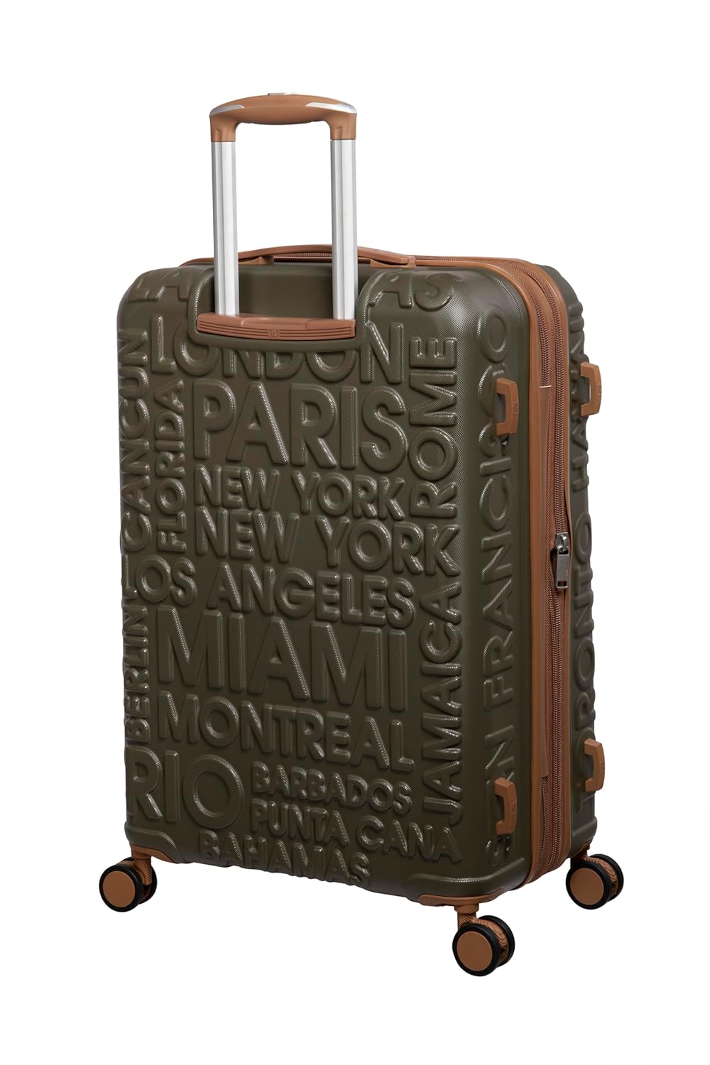 it luggage-Destinations-Dark Olive-Cabin-20 inches-Expandable Hardsided Suitcase Travel Bag 8 Wheel Trolley Bag with TSA Lock & Wet Pouch Inside