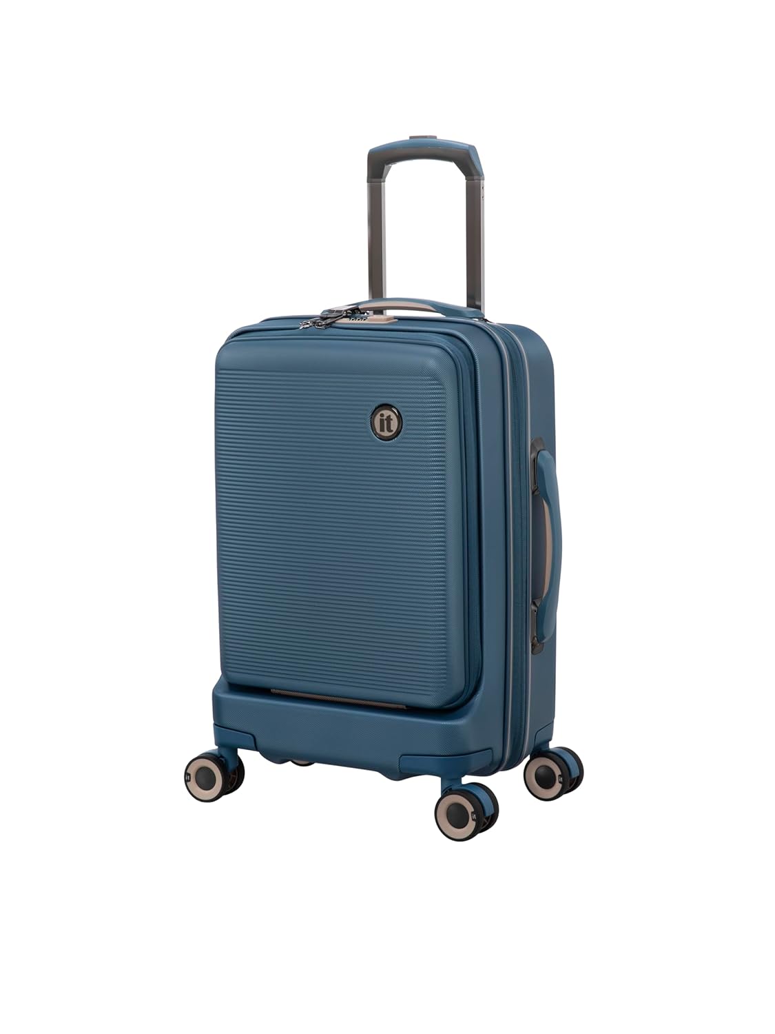 it luggage Rapidity Teal Blue-20 inches Cabin with Padded Laptop Section Polycarbonate Hard Case Carry-on Luggage 8 Wheel Trolley Bag with TSA Lock & Wet Pouch Inside