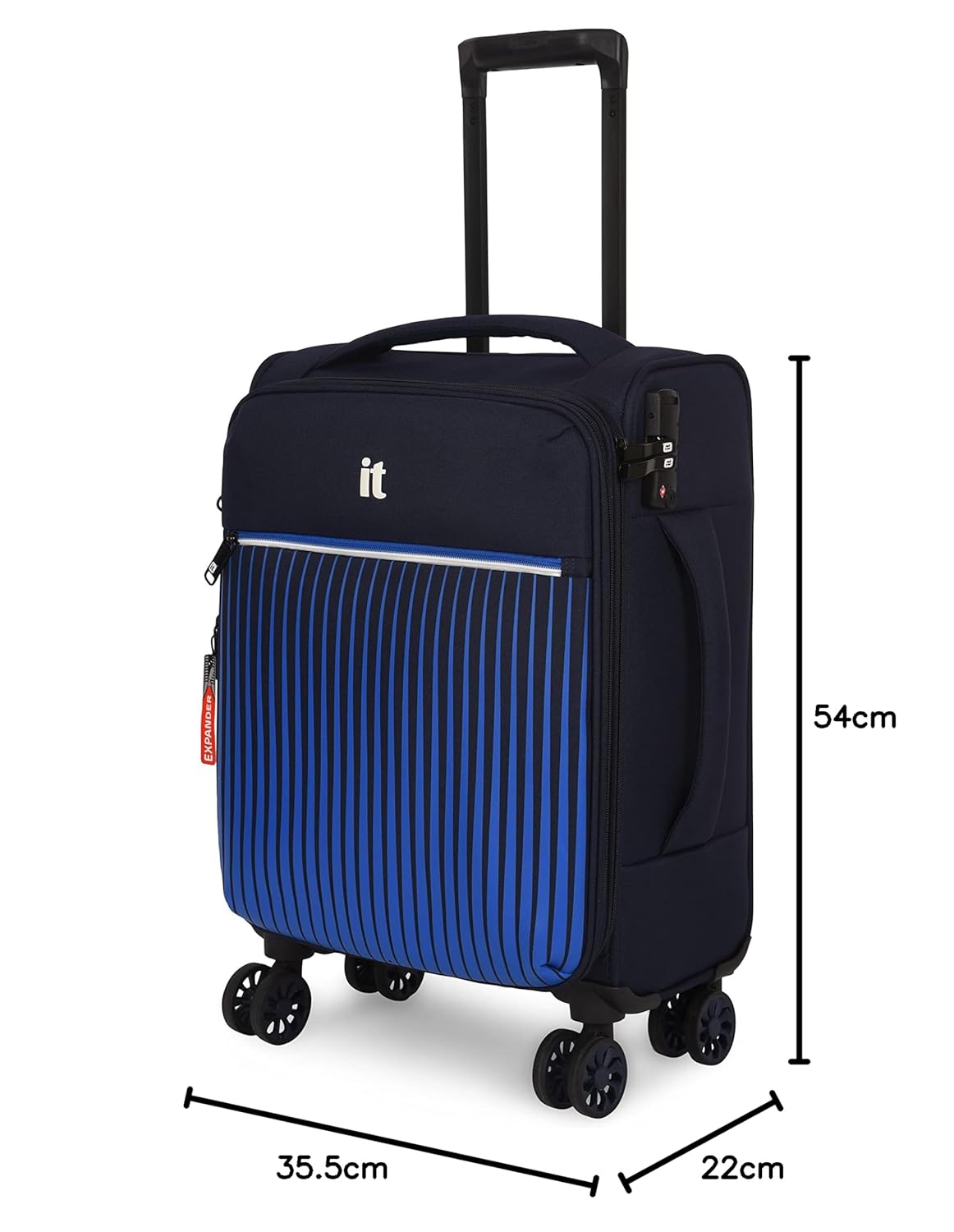 it luggage The Lite-Blue- Cabin-20 inches Expandable Softsided with TSA Lock 8 Wheel Trolley Bag