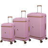 it luggage Illustrious Rose Pink-Set of 3-Large, Medium, Cabin-28,24 &20 inches Expandable Check-in Luggage Hard Case Beautiful Interior 8 Wheel Trolley Bag