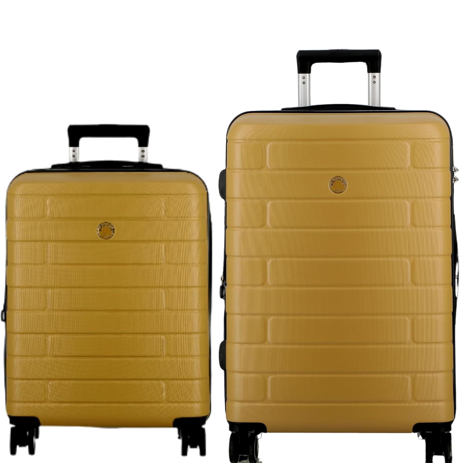 JUMP ESCO-Mustard-Set of 2- Medium & Cabin-66, 55cm Expandable Hardsided 8 Wheel Luggage with TSA Lock