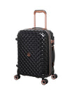 it luggage-Glitzy-Black-Cabin-20 inches Expandable Hard Case Small Carry-on Luggage Beautiful Interior 8 Wheel Trolley Bag with TSA Lock & Wet Pouch