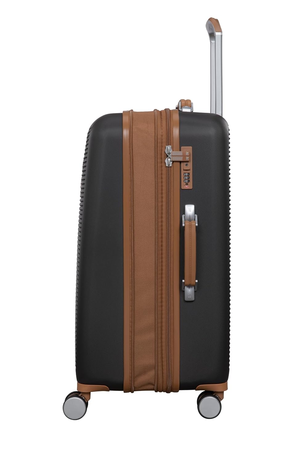 it luggage- Shoreside-Brown-Medium-24 inches Expandable Hard Case Beautiful Interior with Wet Pouch Carry-on 8 Wheel Trolley Bag