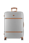 JUMP Cassis RIVIERA-Silver-Large-77cm Eco Responsible Expandable Hardsided 8 Wheel Luggage with TSA Lock, Anti-Theft Zipper, Name Tag and Luxury Bag Cover