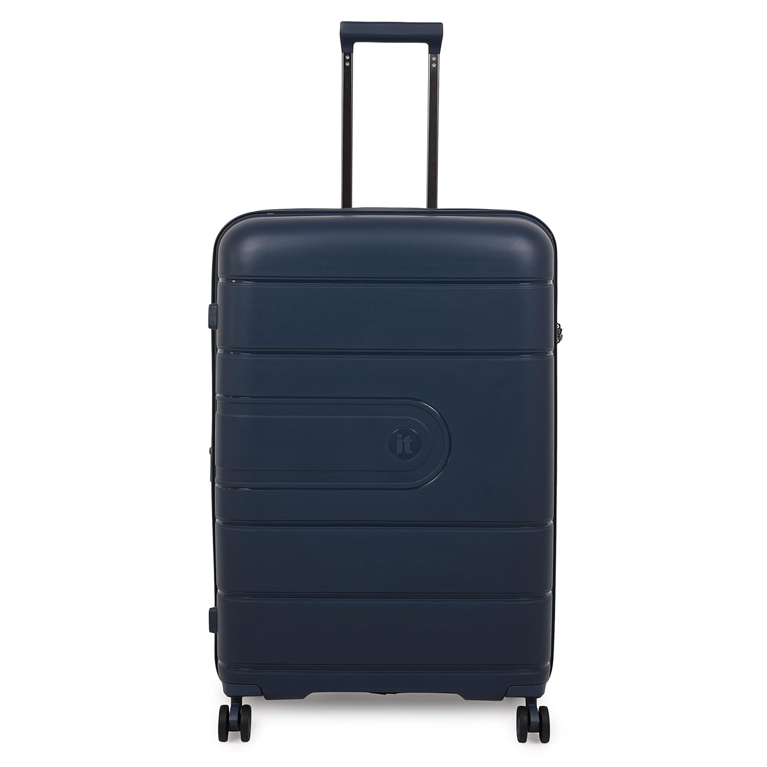 it luggage EcoTough Blue Set of 2-Large & Medium-28 & 24 inches Expandable Eco-Friendly Polypropylene Hardsided with TSA Lock & Wet Pouch Inside 8 Wheel Trolley Bag