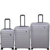 it luggage Legion Silver Grey- Set of 3- Large, Medium & Cabin -80,70,54 cms Expandable Hardsided 8 Wheel Trolley Luggage with TSA Lock