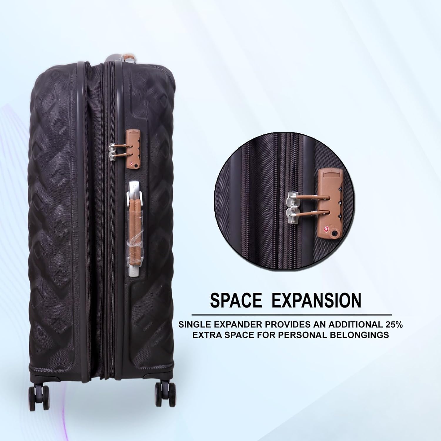 it luggage Embellish-Brown Set of Two-Large & Medium-28 & 24 inches Expandable Hardsided Check-in Luggage 8 Wheel Trolley Bag with TSA Lock & Wet Pouch Inside