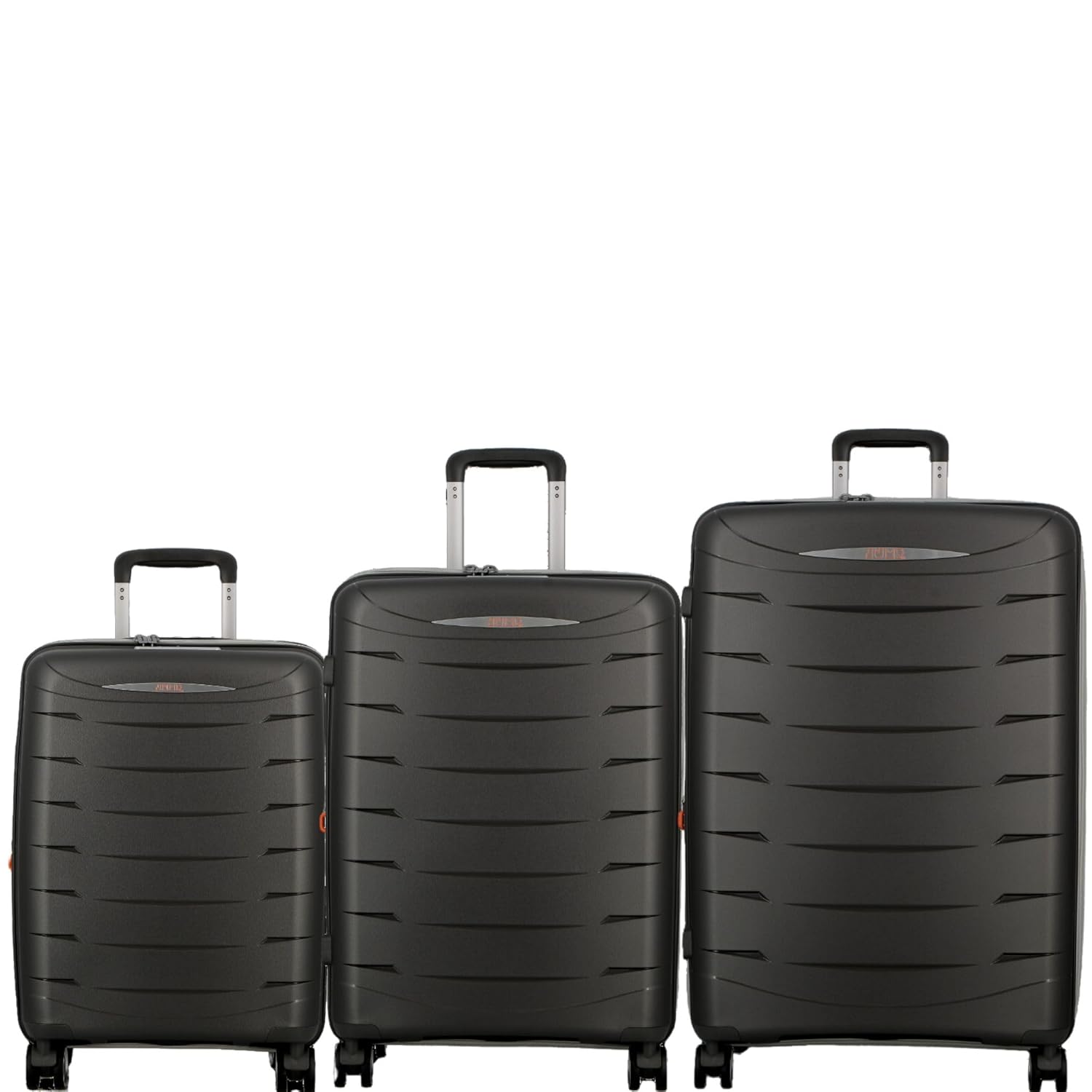 JUMP FURANO 2 Carbon Black-Set of 3-Large, Medium, Cabin-76,66,55 cm Expandable Hardsided 8 Wheel Luggage with TSA Lock