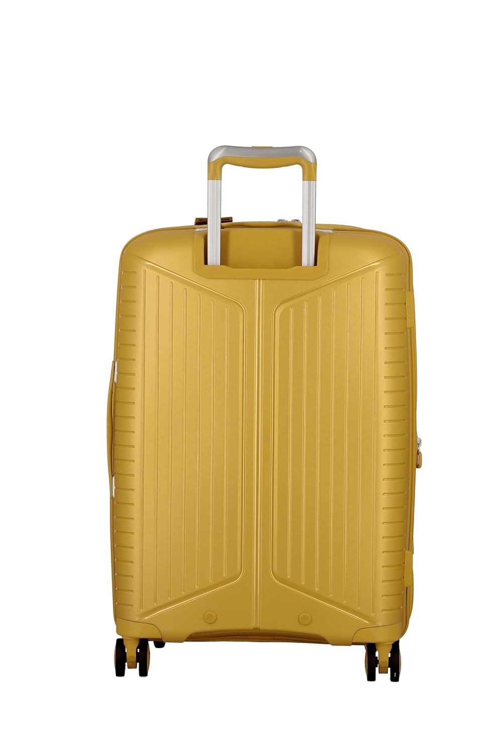JUMP EVAE EV24 Metallic Yellow-Medium-66cm Expandable Hardsided 8 Wheel Luggage with TSA Lock, Shoe Pouch, Wet Pouch, Laundry Bag and Silicone Name tag