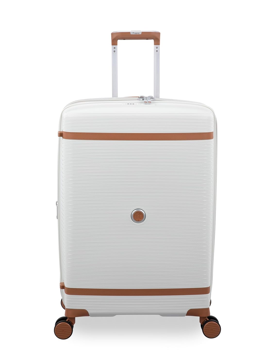 it luggage-Illustrious-Greyish White-24 inches-Medium-Expandable Hard Case Beautiful Interior Check-in Luggage 8 Wheel Trolley Bag