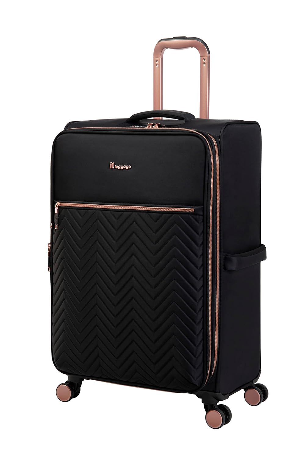 it luggage Bewitching-Black-Set of 2-Medium & Cabin-24,20 inches-Expandable Soft case 8 Wheel Trolley Bag with Shoe Pouch & Wet Pouch Cabin & Check-in Luggage-71cm,56cm