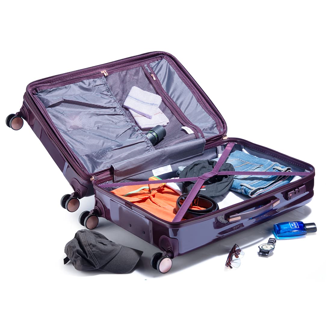 it luggage Certify Purple Cabin-20 inches Expandable PC Hardsided with TSA Lock 8 Wheel Trolley Bag