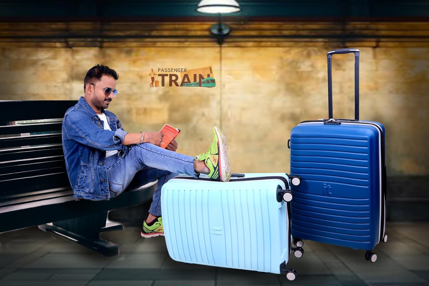 it luggage-Eco-Protect-Teal Blue-Combo-Large & Cabin-28 & 20 inches- Expandable -Carry-on & Check-in Luggage-Eco-Friendly -ABS-Hardsided Luggage with TSA Lock -8 Wheel Trolley Bag