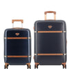 Cassis Riviera-Navy Blue-Set of 2-Medium, Cabin-66,55 cm Eco Responsible Expandable Hardsided 8 Wheel Luggage with TSA Lock, Anti-Theft Zipper,Name Tag and Luxury Bag Cover
