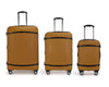 it luggage Quaint Advent Dark Brown with Brown Trimmings Set of 3- Large,Medium,Cabin-28,24,20 inches Expandable Hardsided with Wet Pouch,TSA Lock and Shoe Pouch 8 Wheel Luggage Trolley