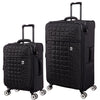 it luggage Reptilian-Black- Large & Cabin-28 & 20 inches- Expandable- Softsided with TSA Lock 8 Wheel Trolley Bag