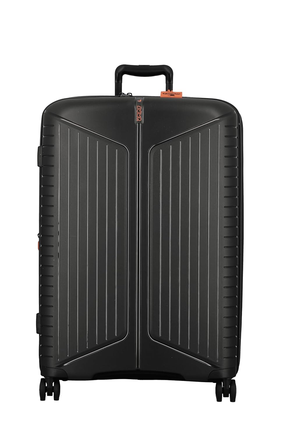 EVAE EV28 Metallic Dark Grey-Large-76cm Expandable Hardsided 8 Wheel Luggaage with TSA Lock, Shoe Pouch, Wet Pouch, Laundry Bag and Silicone Name tag