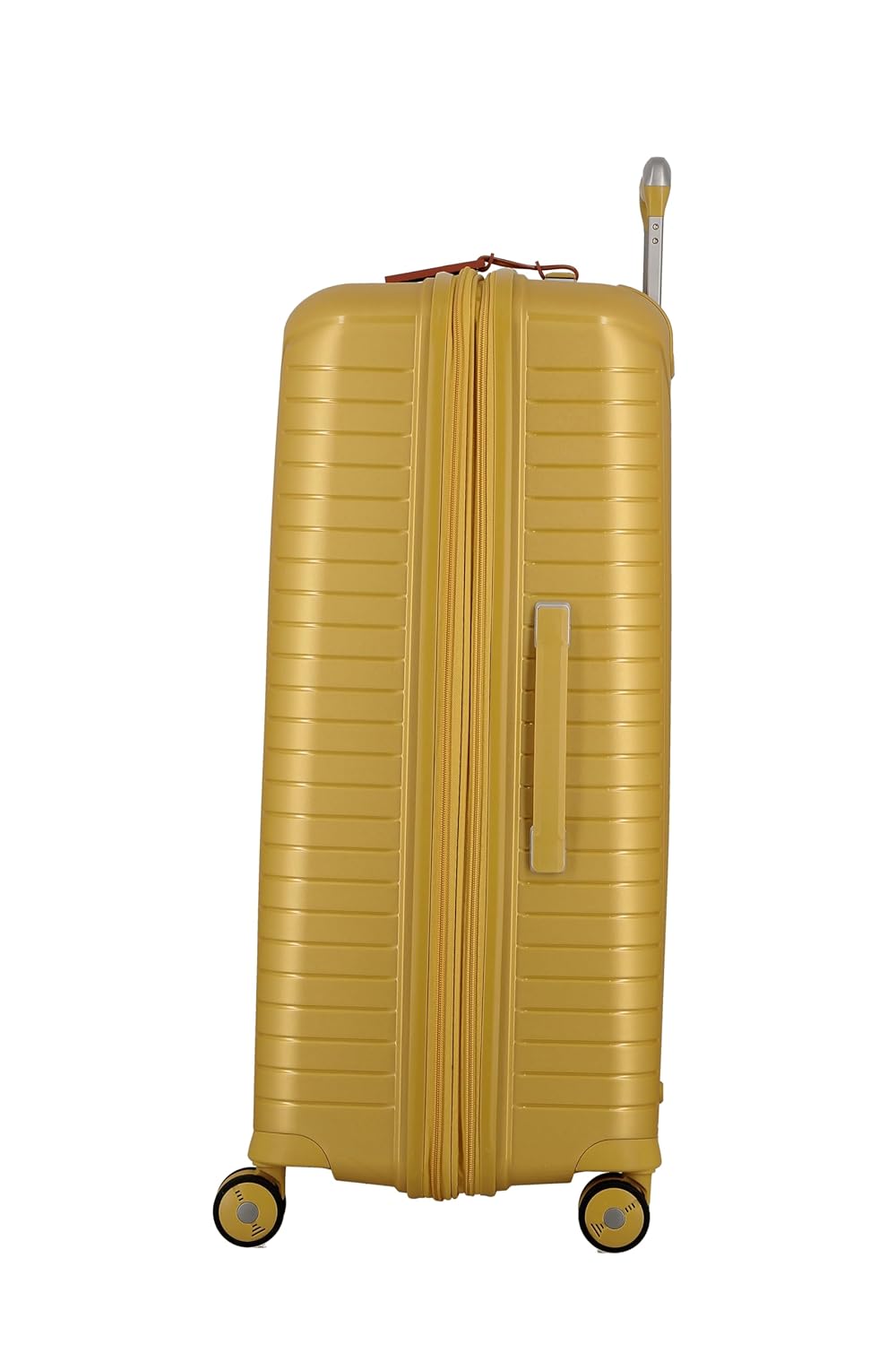 JUMP EVAE- Metallic Yellow-Set of 2-Large & Medium-76,66 cm Expandable Hardsided 8 Wheel Luggage with TSA Lock, Shoe Pouch, Wet Pouch, Laundry Bag and Silicone Name tag