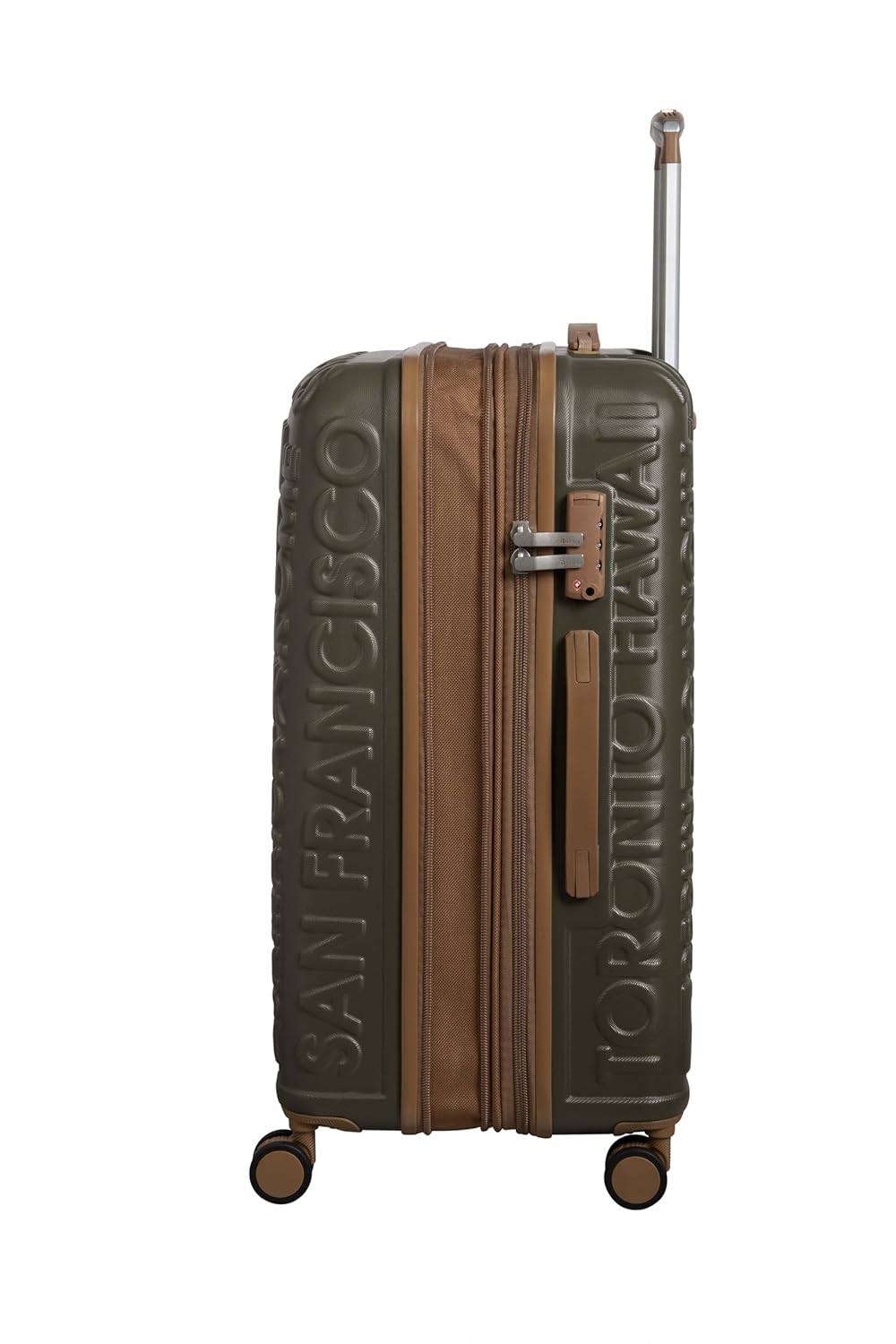 it luggage-Destinations-Dark Olive-Cabin-20 inches-Expandable Hardsided Suitcase Travel Bag 8 Wheel Trolley Bag with TSA Lock & Wet Pouch Inside