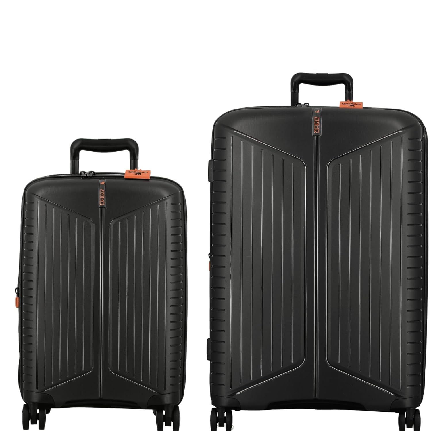 JUMP EVAE- Dark Grey-Set of 2-Large & Cabin-66,55cm Expandable Hardsided 8 Wheel Luggage with TSA Lock, Shoe Pouch, Wet Pouch, Laundry Bag and Silicone Name tag