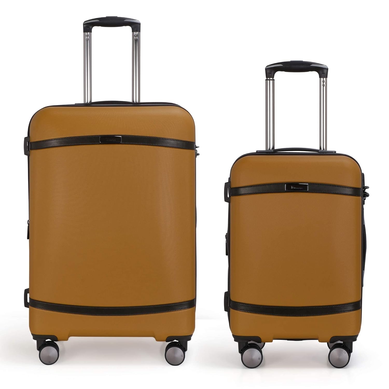 it luggage Quaint Advent Dark Brown with Brown Trimmings Set of 2- Medium & Cabin-24,20 inches Expandable Hardsided Travel Bag with Wet Pouch,TSA Lock and Shoe Pouch 8 Wheel Luggage Trolley