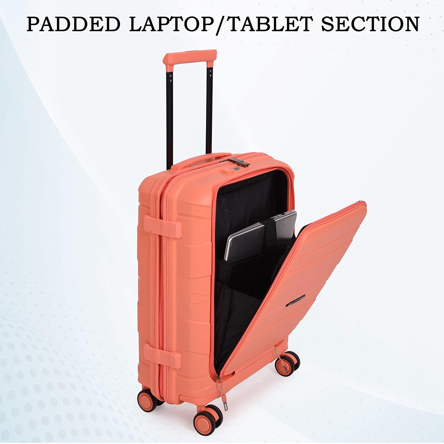 it luggage Momentous Fusion Coral Set of 3-20,24,28 inches Cabin with Padded Laptop Section,Medium and Large Expandable Polypropylene Hardsided with TSA Lock & Wet Pouch Inside 8 Wheel Trolley Bag
