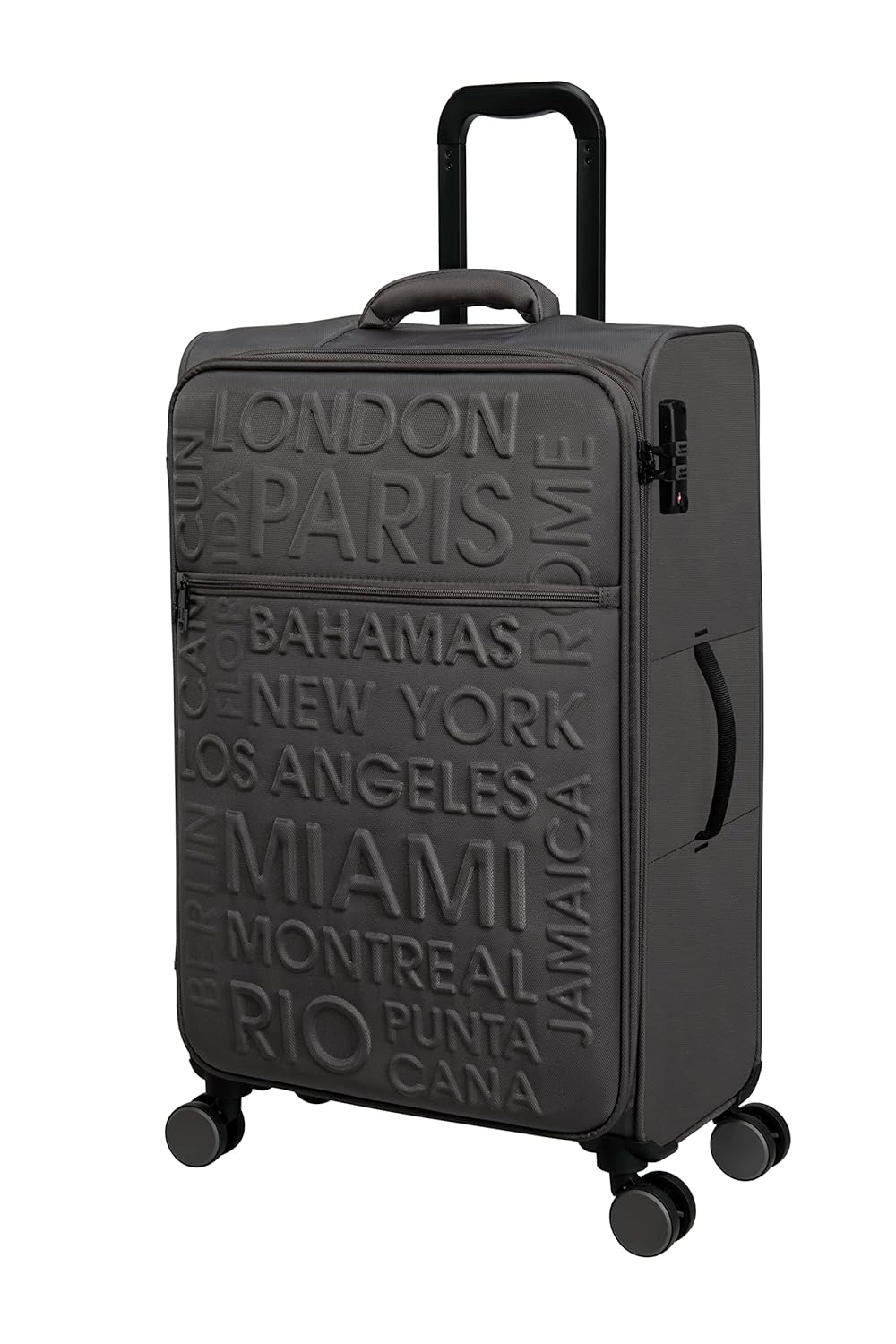 it luggage Citywide Charcoal Grey Medium-71cm Softsided 8 Wheel Luggage Trolley with TSA Lock