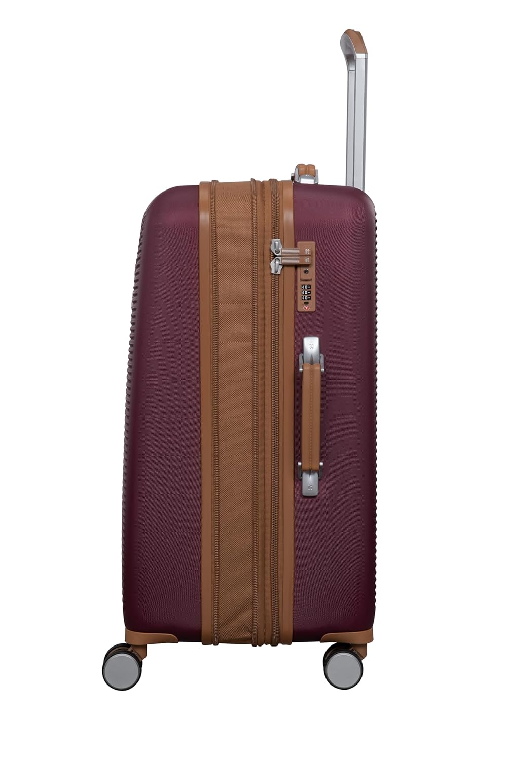 it luggage Shoreside Burgundy-Set of 2-Large, Cabin-28 & 20 inches Expandable Cabin & Check-in Luggage with Wet Pouch Inside Hard Case Beautiful Interior 8 Wheel Trolley Bag