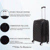 it luggage Fashionista Glossy Black Set of 2- Medium & Cabin-24 & 20 inches Expandable PC Hardsided with TSA Lock 8 Wheel Trolley Bag