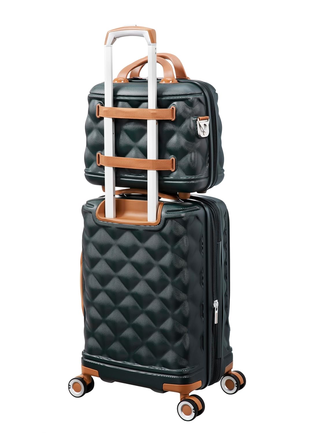 it luggage Indulging Dark Green -Set of 4-11,28,24,20 inches Cabin Non-Expandable with Padded Laptop Section & Expandable Medium & Large Hard Case Beautiful Interior 8 Wheel Trolley Bag