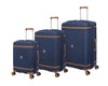it luggage Illustrious Dark Blue-Set of 3-Large, Medium, Cabin-28,24 &20 inches Expandable Check-in Luggage Hard Case Beautiful Interior 8 Wheel Trolley Bag