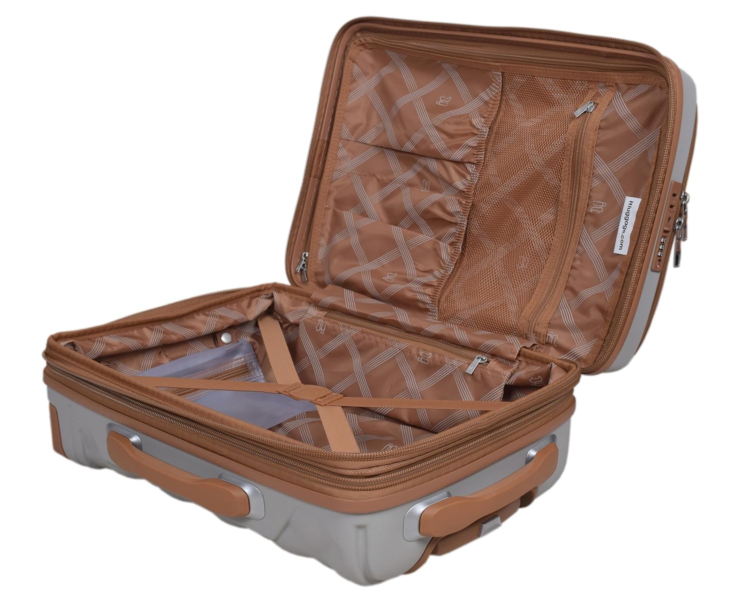 it luggage- Indulging-Light Grey-Cabin-20 inches-with Padded Laptop Section in The Front Expandable Hard Case Beautiful Interior Carry-on Luggage 8 Wheel Trolley Bag