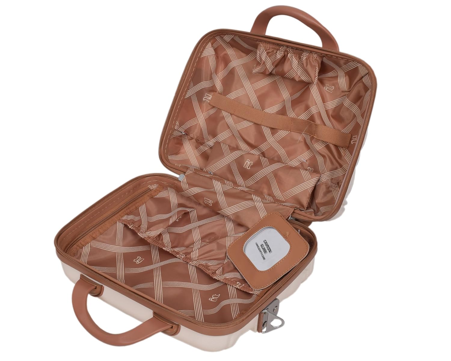 it luggage Indulging Cream -Set of 4-11,28,24,20 inches Expandable Cabin with Padded Laptop Section Hard Case Beautiful Interior 8 Wheel Trolley Bag