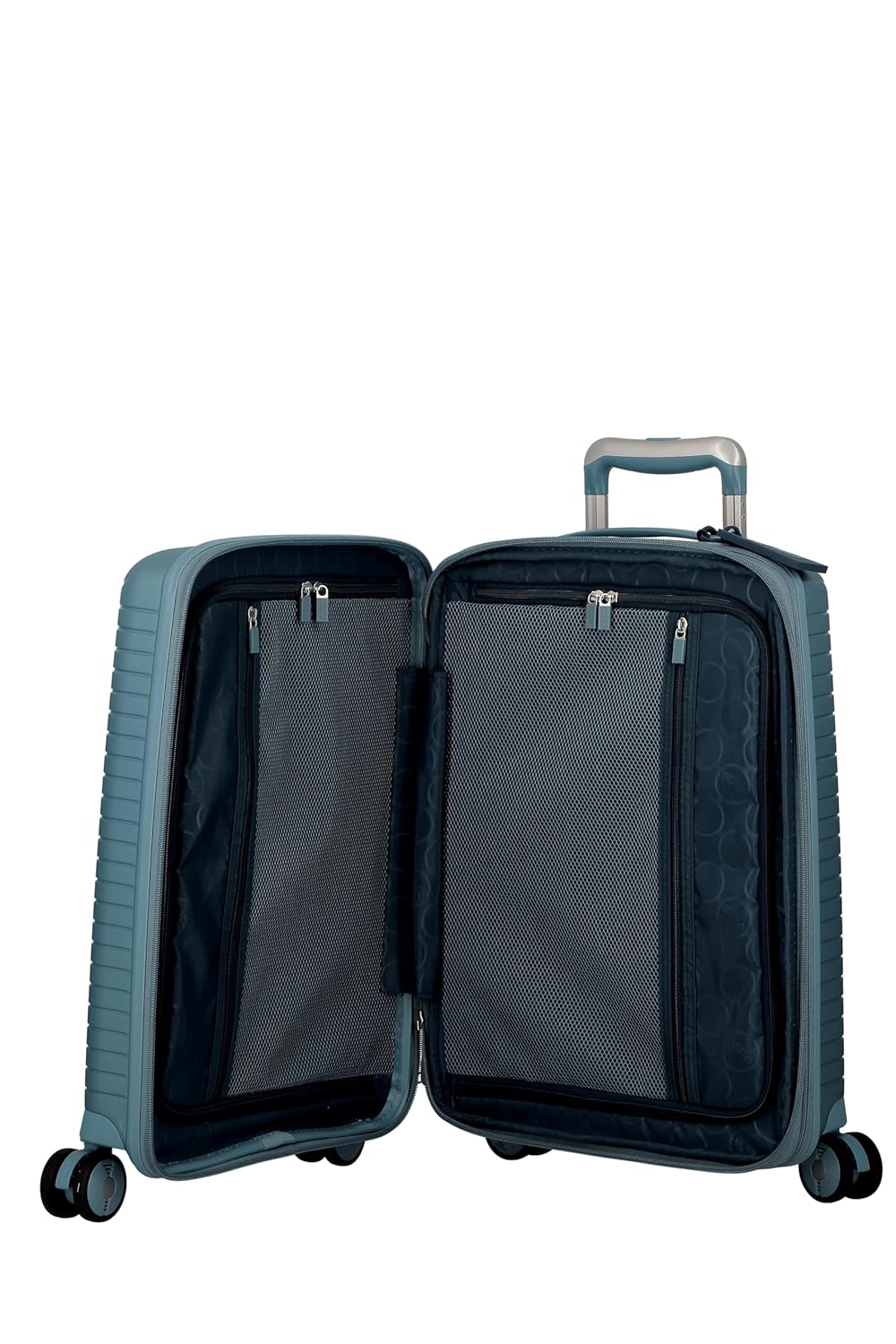 EVAE-Light Blue-Set of 3-Large, Medium & Cabin-76,66,55cm Expandable Hardsided 8 Wheel Luggage with TSA Lock, Shoe Pouch, Wet Pouch, Laundry Bag and Silicone Name tag