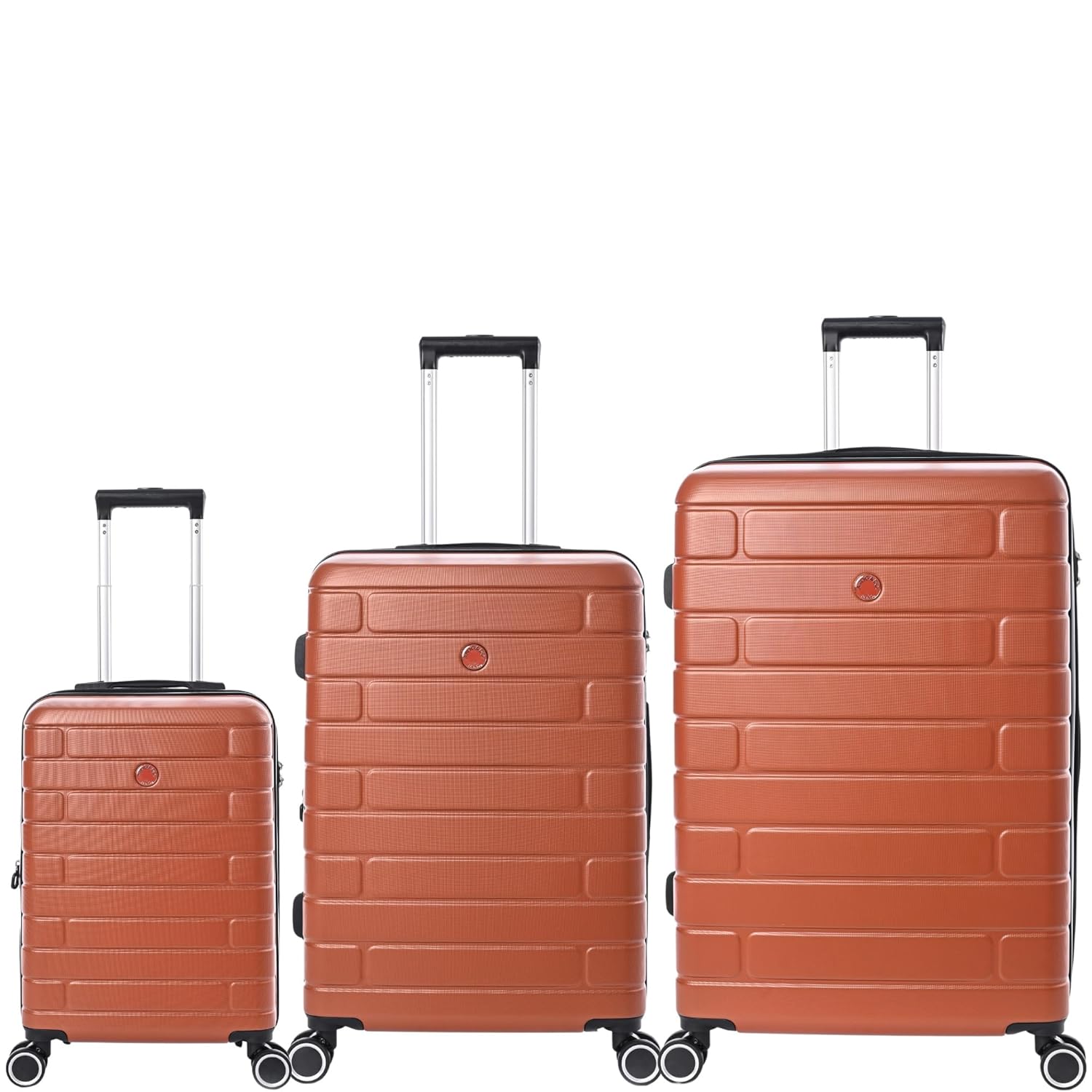 JUMP ESCO -Terracota-Set of 3-Large, Medium & Cabin-76,66,55 cm Expandable Hardsided 8 Wheel Luggage with TSA Lock